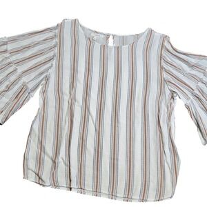 Maurices Striped Bell Sleeve Blouse Top Women's Size M